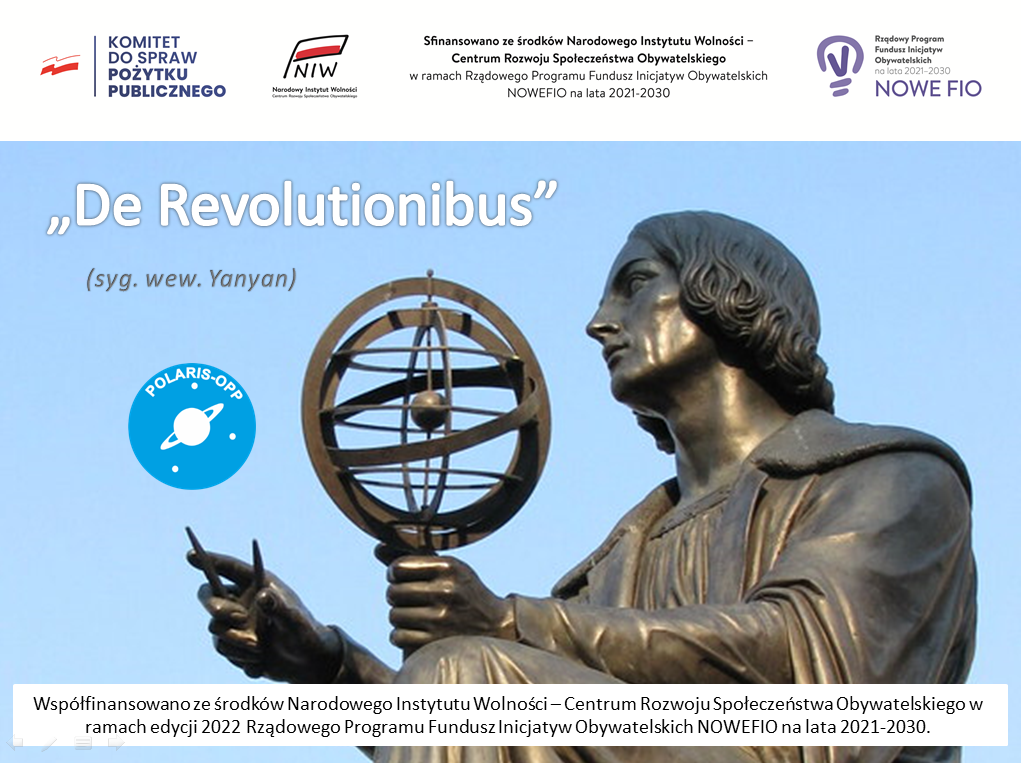 Projekt "De revolutionibus". Fot. Pomnik M.Kopernika, domena publiczna.